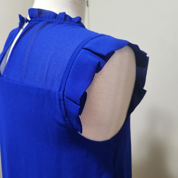 Cobalt blue Monteau size medium sleeveless blouse - Picture 3 of 8
